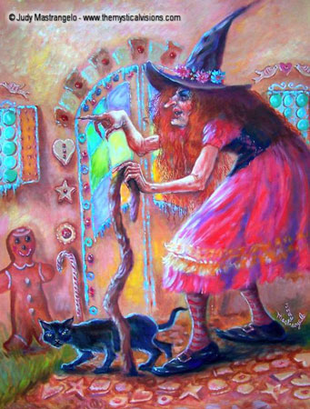 GINGERBREAD WITCH - Art by Judy Mastrangelo