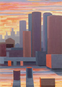 Geometriscape - City art by Linda Shrig. Click here to visit her art gallery online.