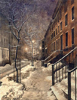 Winter in NYC - City art by Linda Shrig. Click here to visit her online art gallery.